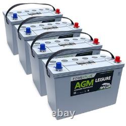 4 x PowerPlus HFB-130 12v 130ah AGM Leisure Batteries Boat & Marine Narrowboat