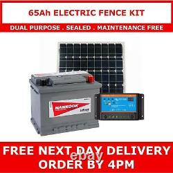 65Ah Leisure Battery and 20W Solar Panel Package, Perfect for Electric Fences