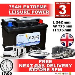 75 ah 70 60 amp ah Leisure Battery Low Height maintenance free sealed AUTOELITE
