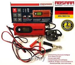ABSAAR AB-4 6V/12V 4A Automatic Intelligent Leisure Battery Charger upto 120AH