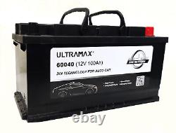 AGM 100ah (110) Sealed Boat Starter & Leisure Deep Cycle Battery 12v