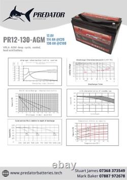AGM Camper Van Leisure Battery AGM PR12-130-AGM 130ah 12v 328 × 172× 220mm
