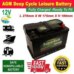 AGM Deep Cycle Leisure Battery 12V 90AH AGM90L Electric OutBoard Non Spillable