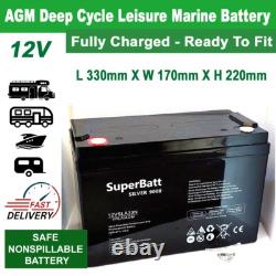 AGM Ultra Deep Cycle Leisure Marine Battery 12V 140AH Heavy Duty 12VSLA33N