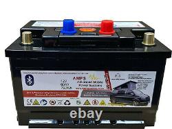 AMPS 12V 60Ah Compact Lithium Iron Phosphate Leisure Battery, BLUETOOTH