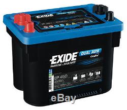 Brand New Leisure Exide DUAL AGM Battery 12V 750CCA EP450 2 Year Warranty