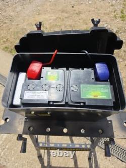Combined Bison Battery Box Carrier with Superbatt Leisure Battery 12V 100AH