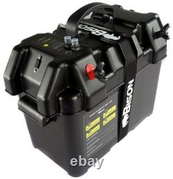 Combined Bison Battery Box Carrier with Superbatt Leisure Battery 12V 100AH