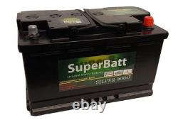 Combined Bison Battery Box Carrier with Superbatt Leisure Battery 12V 100AH