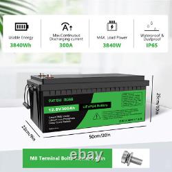 DATOUBOSS 12V 300Ah Lifepo4 Battery Lithium Leisure solar rechargeable for RV