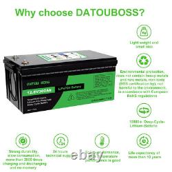 DATOUBOSS 12V 300Ah Lifepo4 Battery Lithium Leisure solar rechargeable for RV