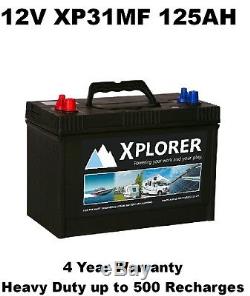 Deal Pair Of 12v Sealed Xplorer 125 Ah Heavy Duty Leisure Battery Caravan Boat