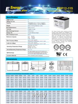 Deal Pair 2 X 12v 115ah Expedition Plus Deep Cycle Agm Leisure Batteries
