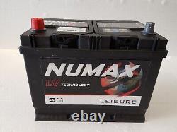 Deep Cycle 12V 75AH Numax LV22MF Leisure Marine Battery Motorhome Caravan Boat