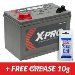 Deep Cycle Leisure Battery 12V 100AH X-PRO 303x172x222mm m27dc + Clamp Grease