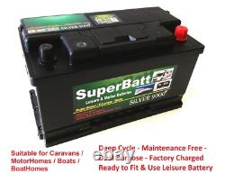 Deep Cycle Leisure Battery 12V 110AH SB HL400 Caravan Motorhome Marine Boat