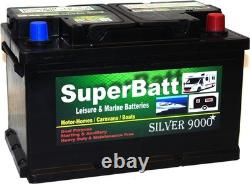Deep Cycle Leisure Battery 12V 75AH SuperBatt LM75 Battery Caravan Motorhome, Ma