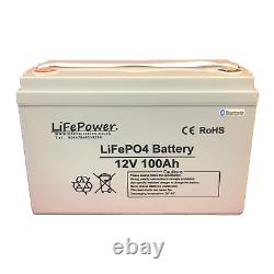 Deep cycle Bluetooth LITHIUM LEISURE BATTERY, 12v LiFePO4. 12v 100ah