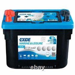 Dual Purpose battery 12V 50Ah 450Wh Exide EP450 AGM starter supply battery