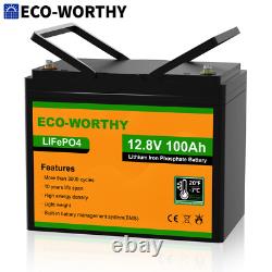 ECO-WORTHY 100AH 12V LiFePO4 Lithium Leisure Battery Motorhomes Camper Caravan