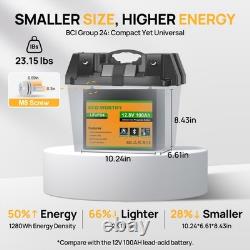 ECO-WORTHY 12V 100AH LiFePO4 Lithium Leisure Battery Bluetooth Motorhome Caravan