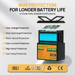 ECO-WORTHY 12V 100Ah Lithium Leisure Battery LiFePO4 Smart Bluetooth Caravan RV