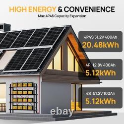 ECO-WORTHY 12V 100Ah Lithium Leisure Battery LiFePO4 Smart Bluetooth Caravan RV