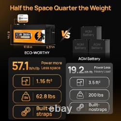 ECO-WORTHY 12V 280Ah LiFePO4 Lithium Leisure Battery Bluetooth Motorhome Caravan