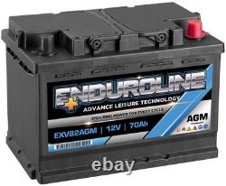 EXV82AGM Enduroline AGM Leisure Marine Battery 12V 70Ah
