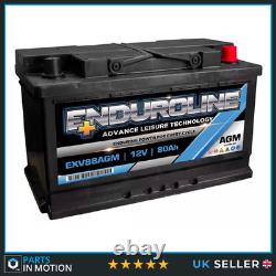 EXV88AGM Enduroline AGM Leisure Marine Battery 12V 80Ah