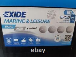 Exide EP450 DUAL AGM Battery NEW, Marine, Camper, Leisure Battery 50ah, Collection
