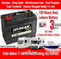 Genuine 12V 110AH Numax XV31MF Heavy Duty Deep Cycle Leisure & Marine Battery
