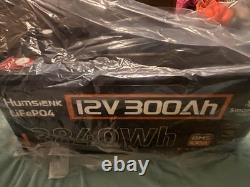 HumsiENK 12V 300Ah LiFePO4 Deep Cycle Battery 3840Wh Lithium Leisure Battery
