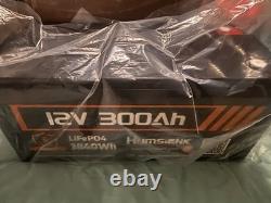 HumsiENK 12V 300Ah LiFePO4 Deep Cycle Battery 3840Wh Lithium Leisure Battery