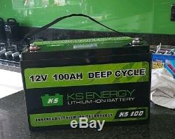 KS ENERGY 12V 100Ah LiFePo4 Lithium Motorhome Battery