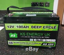 KS Energy Lithium LiFePO4 12V 100AH Leisure Battery for Leisure & Marine use