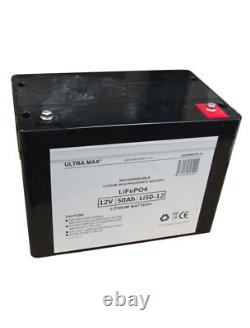 LITHIUM LEISURE BATTERIE ULTRAMAX 12V 50Ah LiFePO4 ELECTRIC BOAT BATTERY