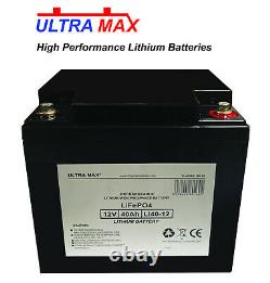 LITHIUM LEISURE BATTERY ULTRAMAX 12V 42AH LiFePO4 LITHIUM CARAVAN BATTERY