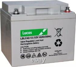 LUCAS 12V 42AH (38AH 40AH) Sealed VRLA AGM Deep Cycle Battery Leisure Marine