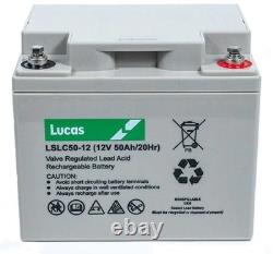 LUCAS 12V 50AH Sealed Rechargeable VRLA AGM Deep Cycle Battery Leisure Marine