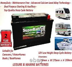 Leisure Battery LOW HEIGHT PROFILE Deep Cycle 12 V 12V LM110