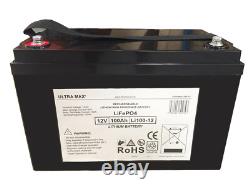 Leisure & Marine Range Battery Ultramax Lithium LiFePO4 12V 100AH Leisure
