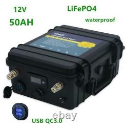 Lifepo4 12v 50ah Battery For Boat Rv Caravan Solar Leisure Waterproof Li-ion BMS