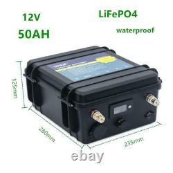 Lifepo4 12v 50ah Battery For Boat Rv Caravan Solar Leisure Waterproof Li-ion BMS