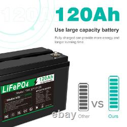 Lifepo4 Battery 12V 120Ah Lithium Leisure Battery Deep Cycle For RV Boat Marine