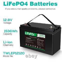 Lifepo4 Battery 12V 120Ah Lithium Leisure Battery Deep Cycle For RV Boat Marine