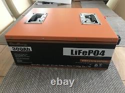 Lifepo4 Lithium Leisure Battery 12v 300ah Built In Bms Low Profile Under 16cm
