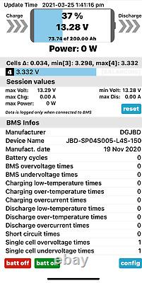 Lithium Leisure Battery 12v, 200AH LiFePO4 with Bluetooth, Motorhome, Off grid