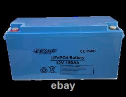 Lithium Leisure Battery, LiFePO4, Bluetooth, Motorhome, Boat, Van 150AH-170AH