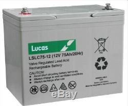Lucas 12V 75AH VRLA AGM HD Ultra Deep Cycle Leisure Marine Battery